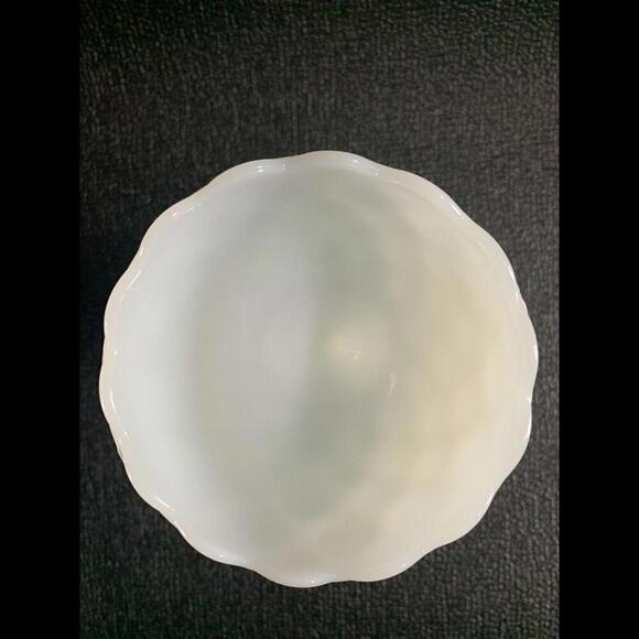 Vintage White Milk Glass Goblet Compote Pedestal Quilted Large 6.5" Tall - Picture 8 of 12